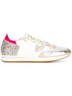 Philippe Model Glitter Effect Lace-up Sneakers - Nude & Neutrals