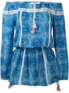 Lemlem - Off Shoulder Dress - Women - Cotton - M, Blue, Cotton
