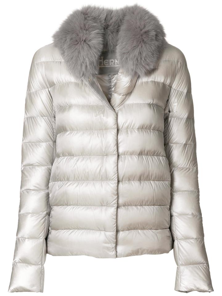 Herno Fur Collar Puffer Coat - Grey