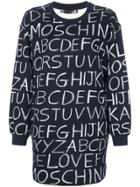 Love Moschino Alphabet Print Sweatshirt Dress - Black