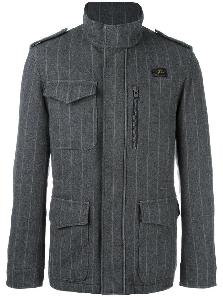 Fay Pinstriped Sport Jacket - Grey