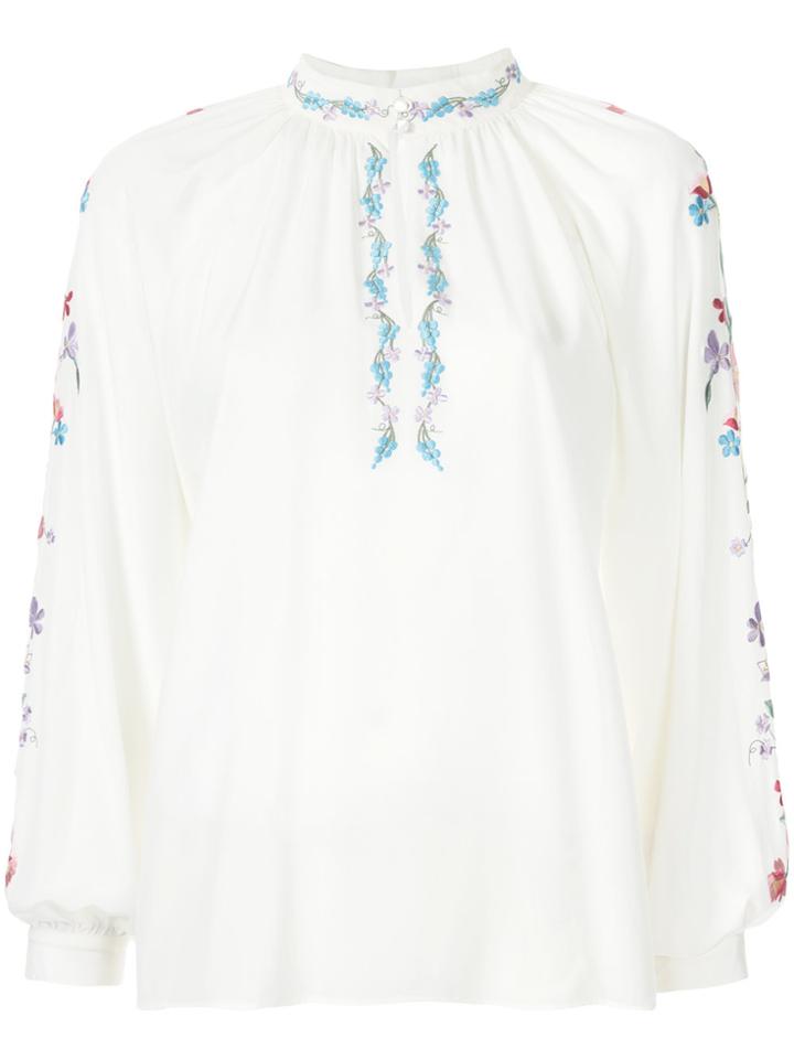 Vilshenko Floral Embroidered Blouse - White