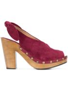 Ulla Johnson Open-toe Wooden Mules - Pink & Purple