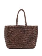 Dragon Grace Woven Tote - Brown