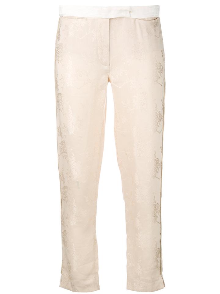 Ann Demeulemeester - Metallic Trousers - Women - Cotton/linen/flax/acetate/viscose - 38, Nude/neutrals, Cotton/linen/flax/acetate/viscose