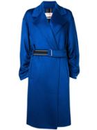 Sportmax Belted Single-breasted Coat - Blue