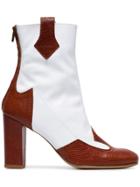 Kalda Brown And White Sola 90 Leather Boots