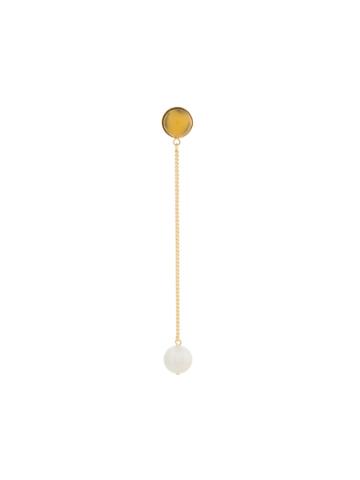 Bijou R.i Gemstone And Pearl Drop Earring - Yellow & Orange