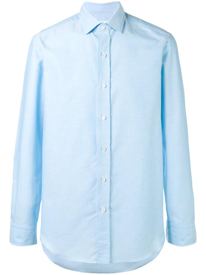 Salvatore Piccolo Plain Shirt, Men's, Size: 40, Blue, Cotton