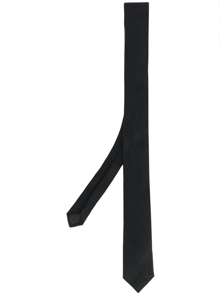 Saint Laurent Branded Tie - Black