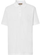 Burberry Logo Print Piqué Polo Shirt - White