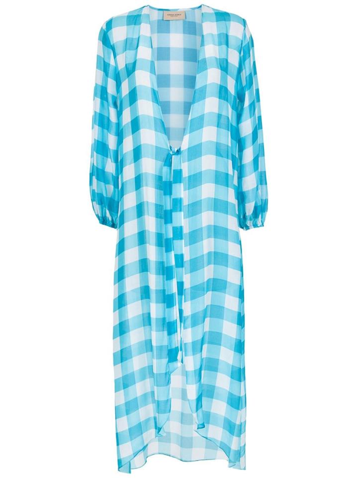 Adriana Degreas Checked Robe - Blue