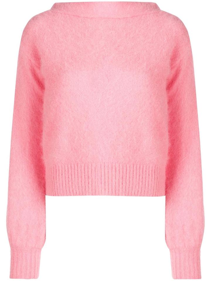 Semicouture Boat Neck Sweater - Pink