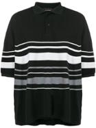 Yuiki Shimoji Oversize Striped Polo Shirt - Black