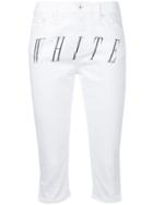 Off-white Logo Print Cropped Jeans