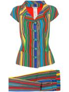 Versace Vintage Striped Trousers Suit - Multicolour