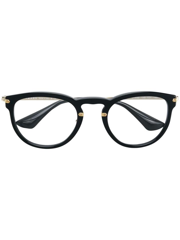Prada Eyewear Round Shaped Glasses - Black