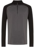 2xu Black And Grey Ghst Zip Front High Neck Jumper