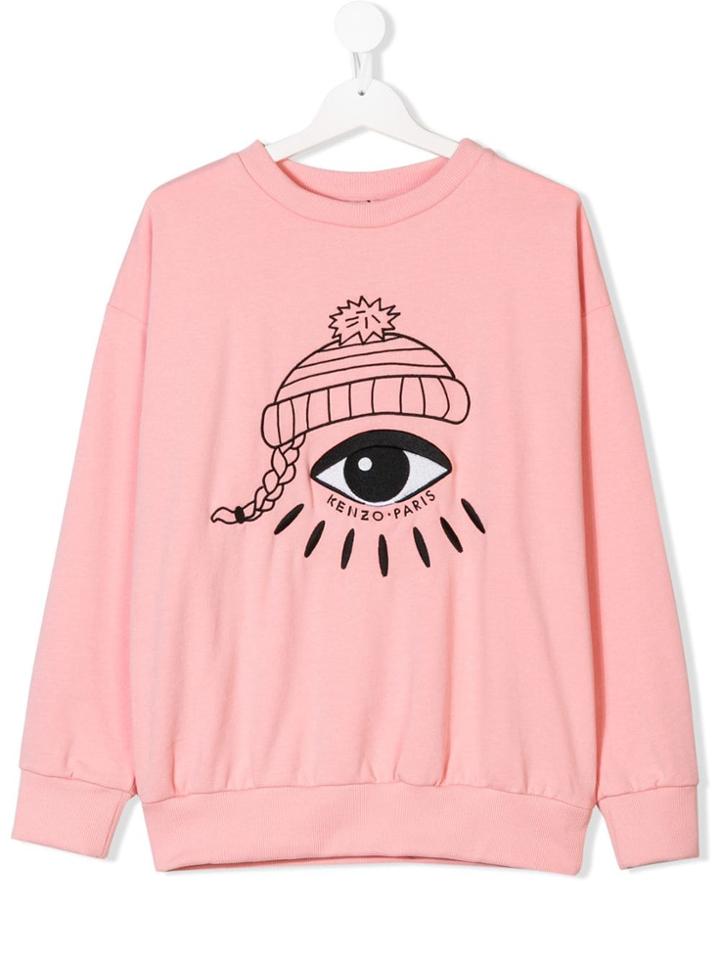 Kenzo Kids Teen Embroidered Logo Sweatshirt - Pink & Purple