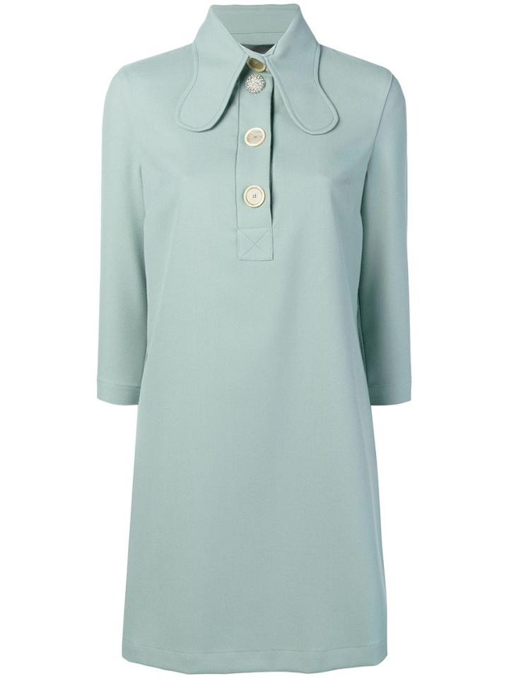 Erika Cavallini Drop Collar Shift Dress - Green