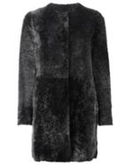 Drome Panelled Coat, Women's, Size: Small, Grey, Sheep Skin/shearling