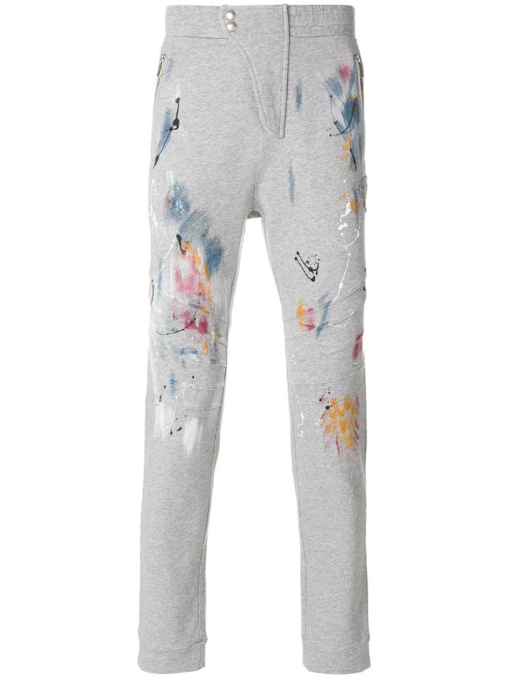 Just Cavalli Paint-print Casual Trousers - Grey