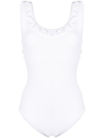 Mimì A La Mer Ruffle Trim Swimsuit - White