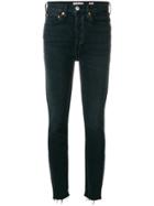 Re/done High Rise Ankle Crop Jeans - Black