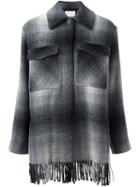 T By Alexander Wang Checked Shirt Coat, Women's, Size: 2, Black, Acrylic/polyamide/polyester/wool