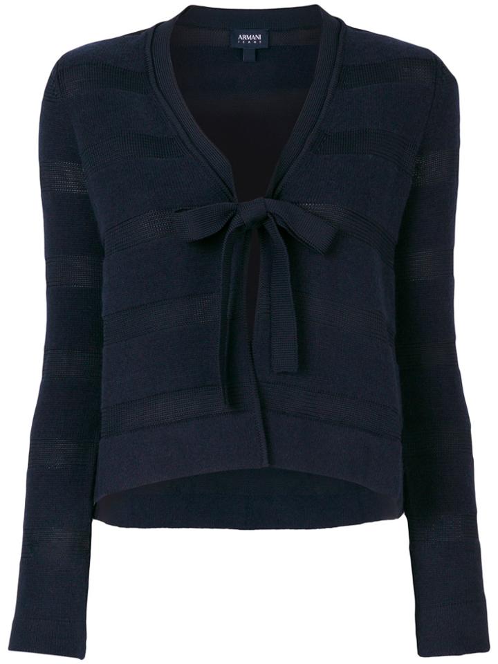 Armani Jeans Lace-up Cardigan - Blue