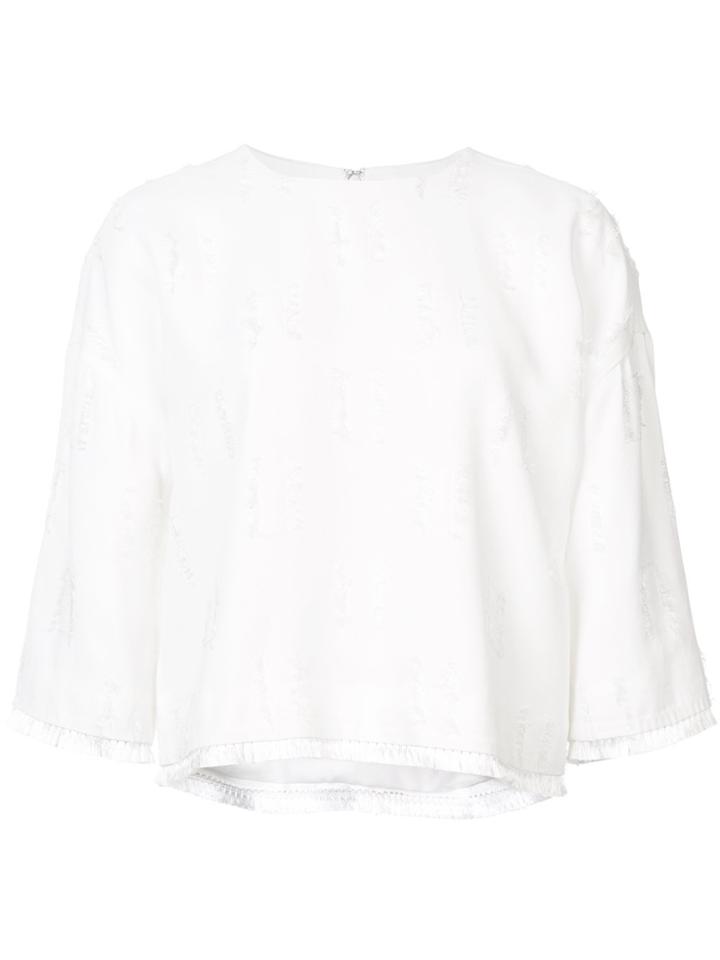 Derek Lam 10 Crosby Fray Detail Blouse - White