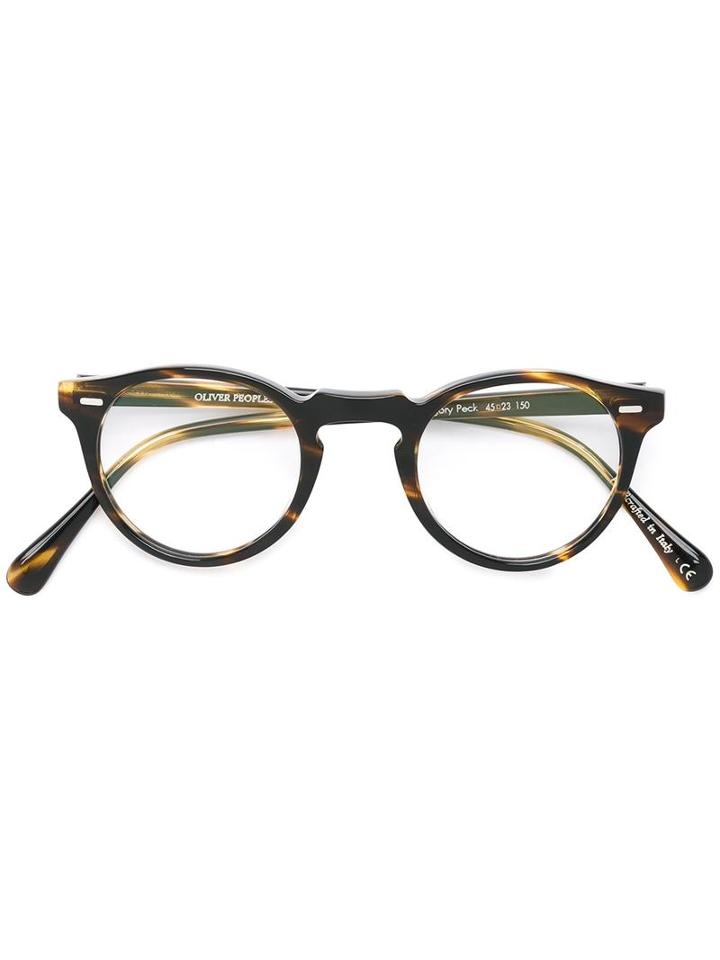 Oliver Peoples 'gregory Peck' Glasses, Brown, Acetate