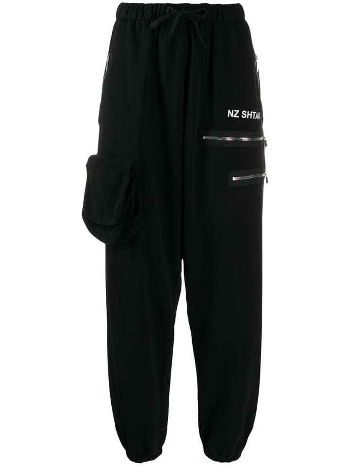 Natasha Zinko High-waist Multipocket Track Pants - Black