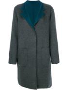 Manzoni 24 - Contrast Lapel Coat - Women - Cashmere/wool - 44, Grey, Cashmere/wool