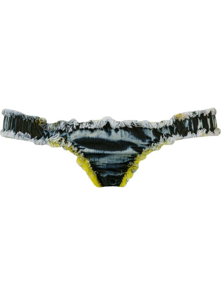 Blue Man Embroidered Logo Jeans Bikini Bottom, Women's, Size: Gg,