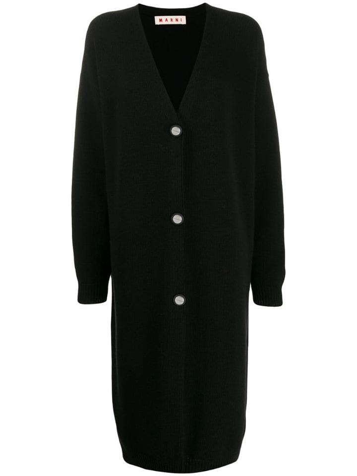 Marni V-neck Long Cardigan - Black