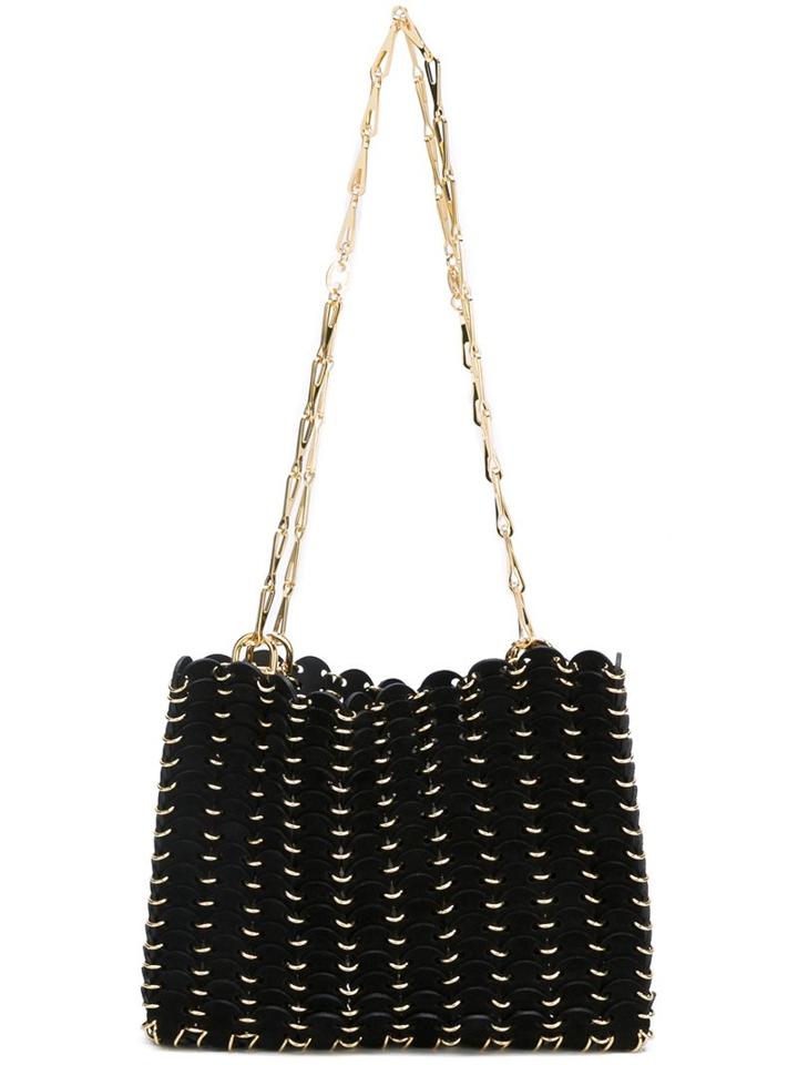 Paco Rabanne Chain-mail Shoulder Bag, Women's, Black, Aluminium/calf Suede