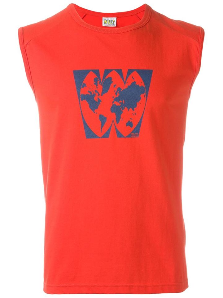 Walter Van Beirendonck Vintage 'world Printed' Sleeveless Top - Red