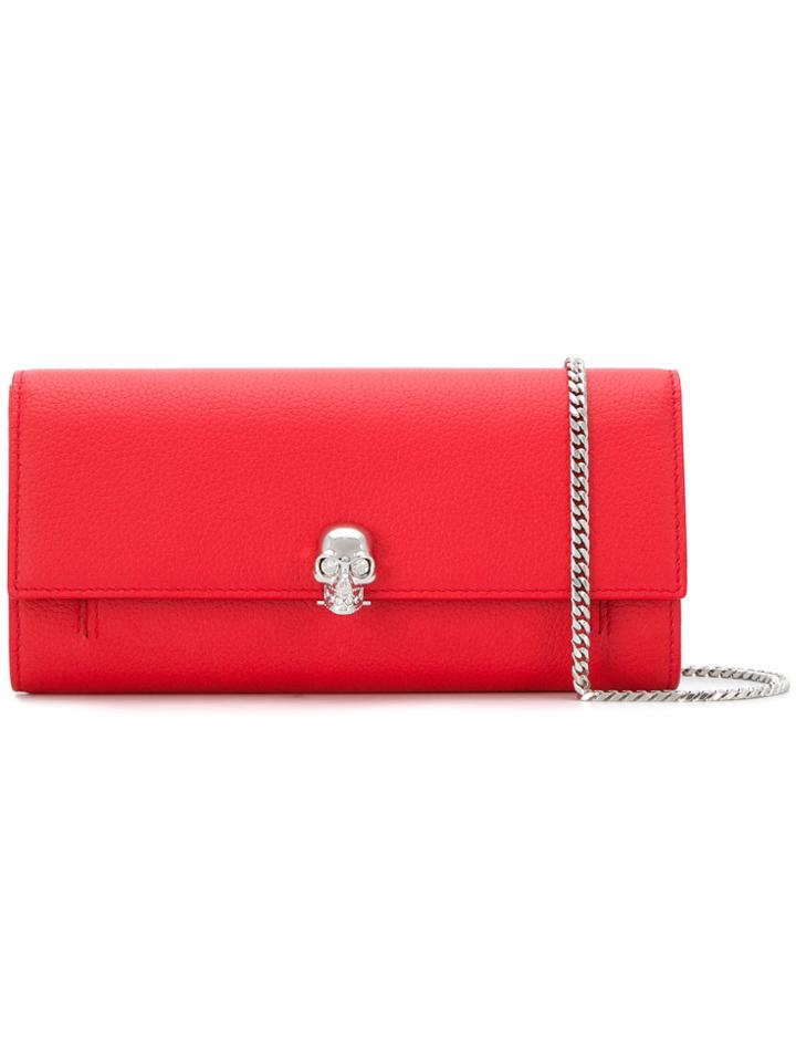 Alexander Mcqueen Skull Chain Wallet - Red