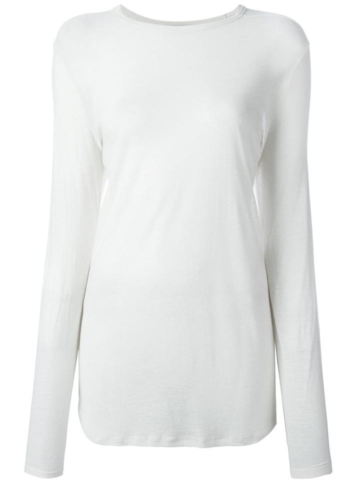 T By Alexander Wang Longsleeved T-shirt, Women's, Size: Medium, White, Silk/rayon