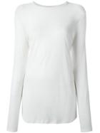 T By Alexander Wang Longsleeved T-shirt, Women's, Size: Medium, White, Silk/rayon