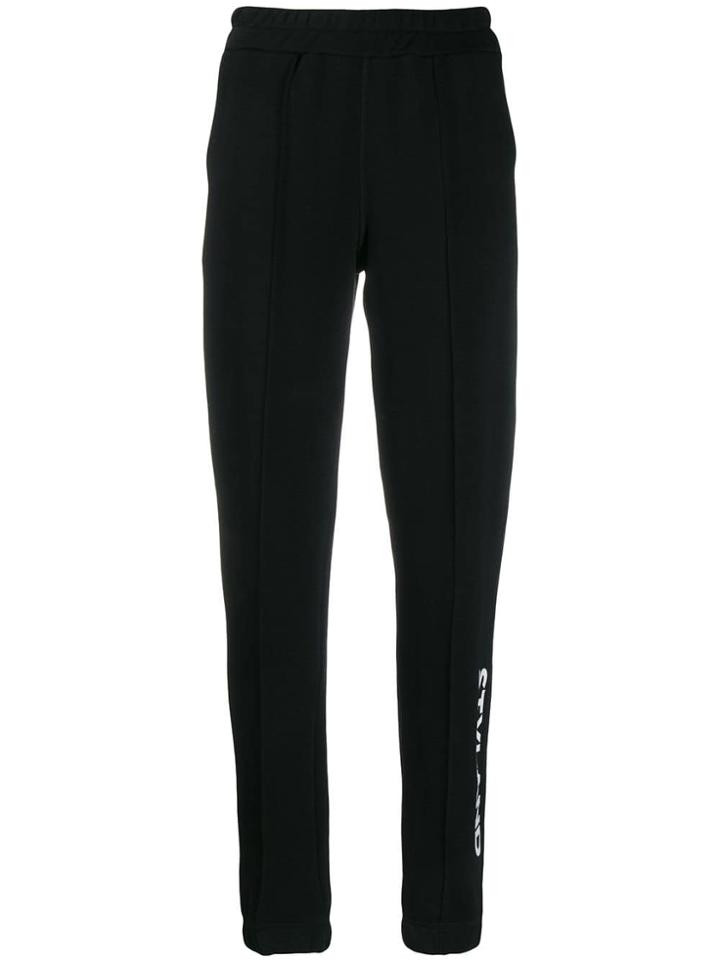 Styland Logo Print Track Trousers - Black