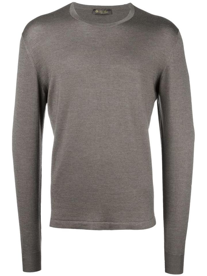 Loro Piana Crew-neck Jumper, Men's, Size: 48, Brown, Silk/cashmere