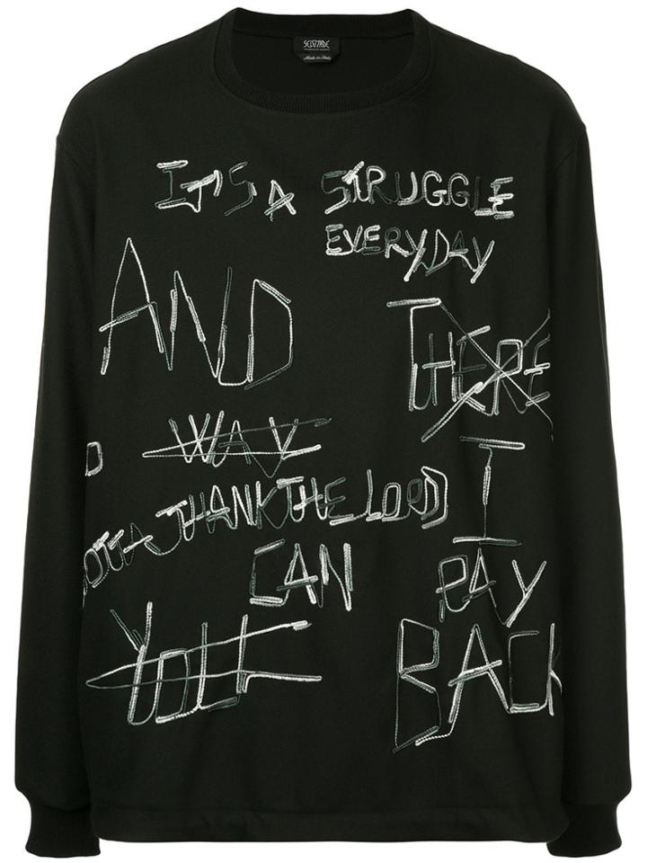 Selfmade By Gianfranco Villegas Embroidered Sweatshirt - Black