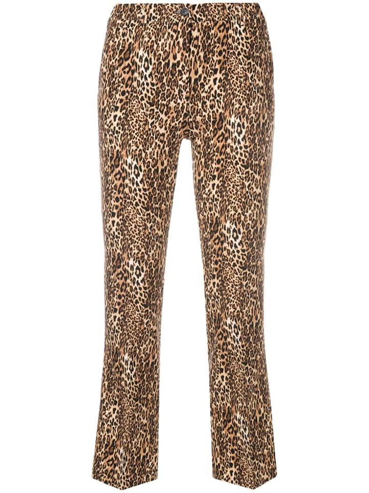 Pt01 Leopard Printed Trousers - Brown