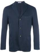Boglioli Three Button Blazer, Men's, Size: 54, Blue, Cotton/spandex/elastane/cupro