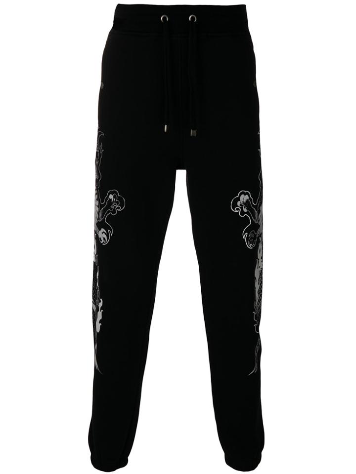 Just Cavalli Dragon Print Track Pants - Black