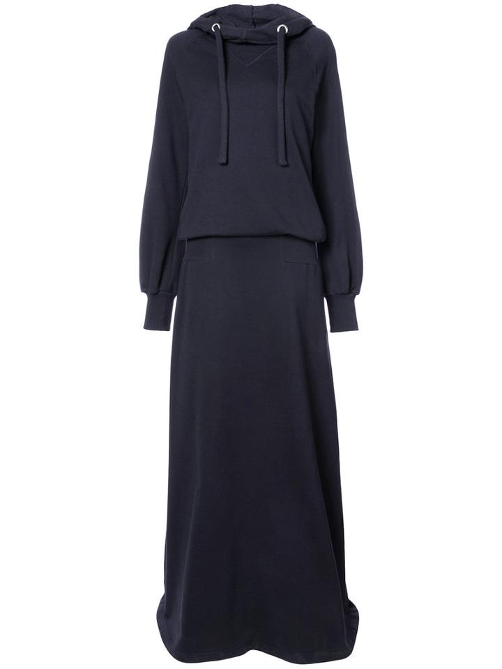 Maison Margiela - Hooded Sweatshirt Dress - Women - Cotton - 42, Blue, Cotton