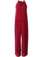 Red Valentino - Scalloped Detail Jumpsuit - Women - Silk - 40, Women's, Silk