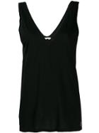 Bassike Plunging Neck Tank Top - Black